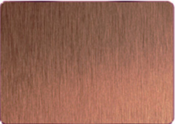 Rose Red Vacuum HL Colored Stainless Steel Sheets Grade 201 Raw Material