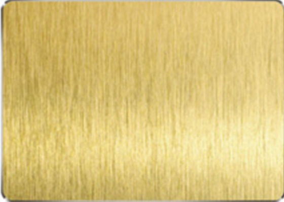 Golden Yellow Colored Stainless Steel Sheets Vacuum Plating HL Surface