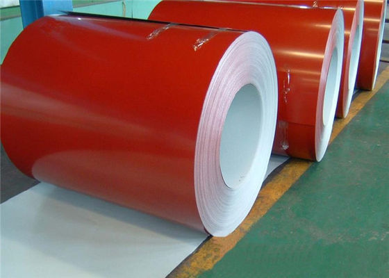 600mm 26 GA 201 Painted Steel Coil In Red Color